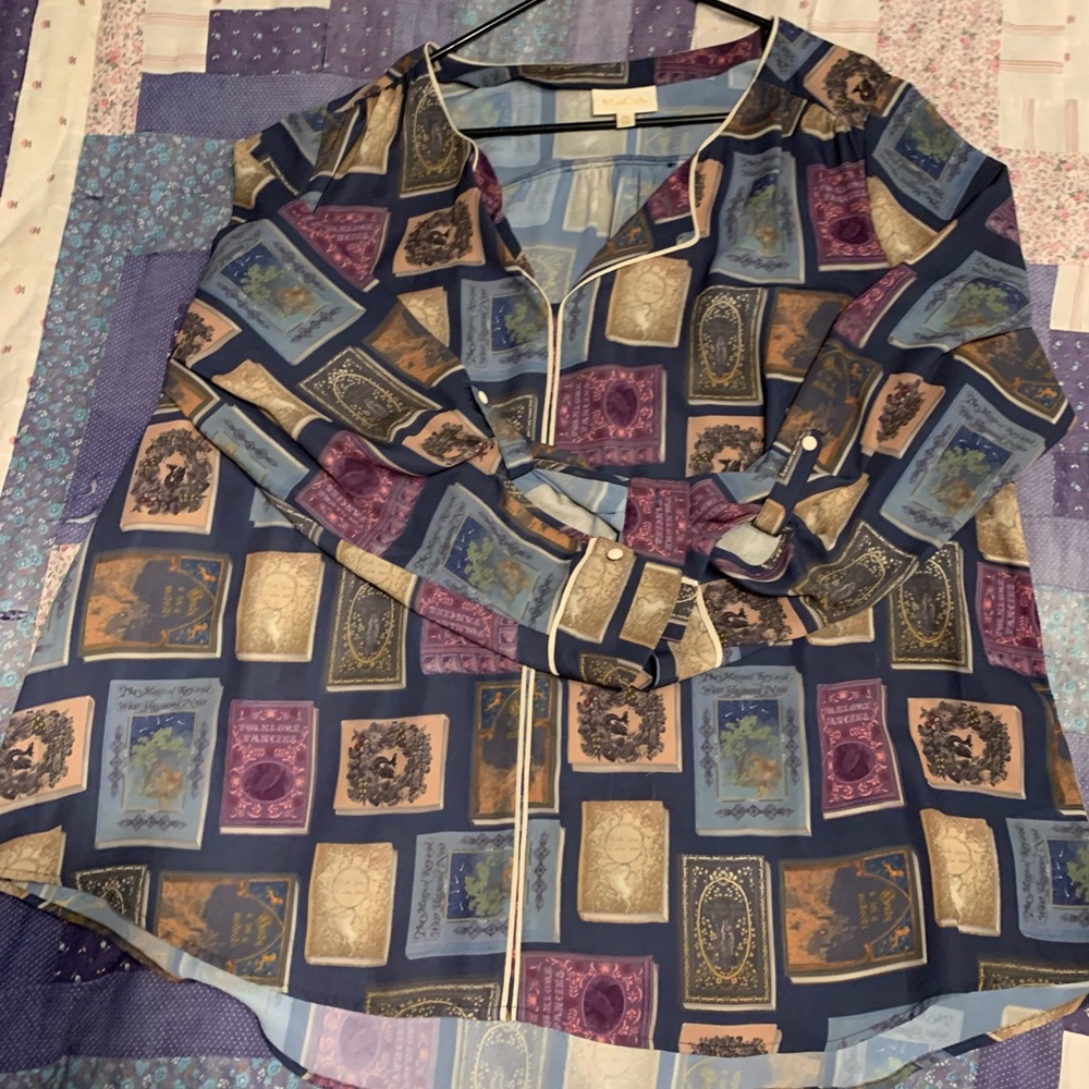 Vintage book cover blouse